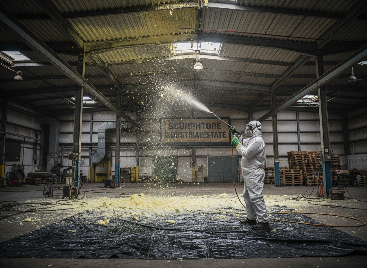 Warehouse Spray Foam Removal in Scunthorpe, Lincolnshire